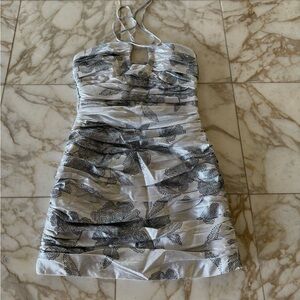 Zara Monochrome Strapless Dress